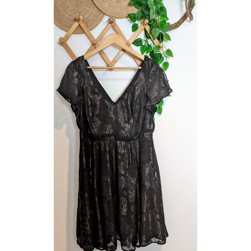 TORRID BLACK SPARKLE LACE LAYERED DRESS SIZE 10 LITTLE BLACK DRESS